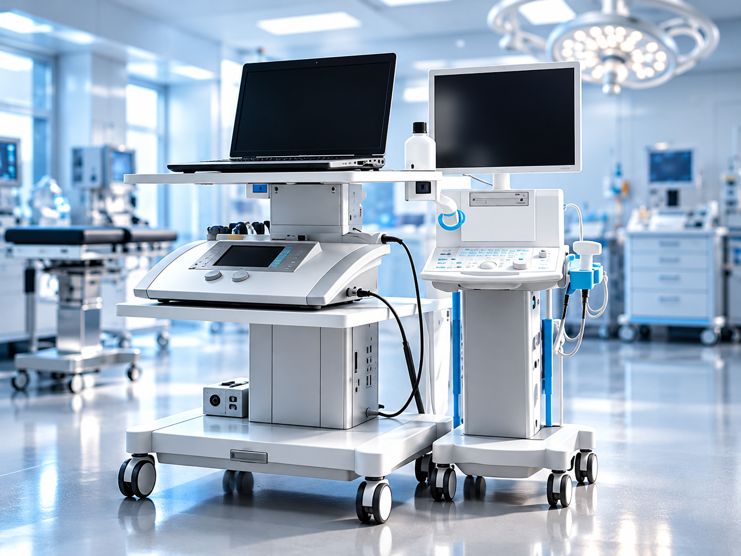 Medical equipment workstations in a clinical environment